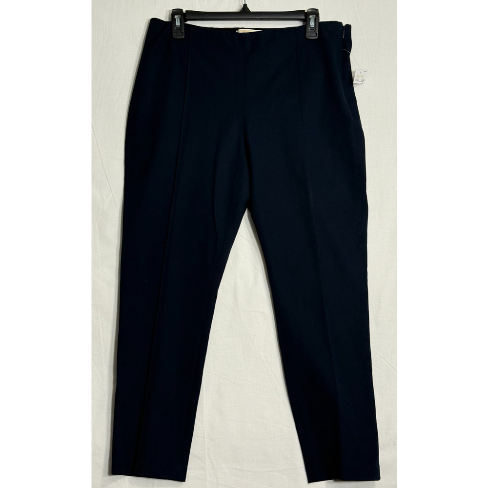 Michael Kors 14P 32 x‎ 25.5 Side Zipper Navy Blue Pants Stretch NWT Casual Work